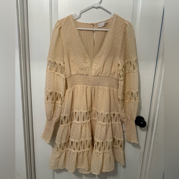 Boutique- Champagne & Strawberry Dress - Picture 2 of 5